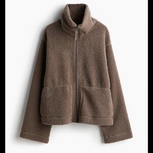 H&M womens Brown teddy bear Jacket size medium